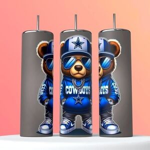 NFL Dallas Football Sports 20 Ounce Skinny Straight Tumbler